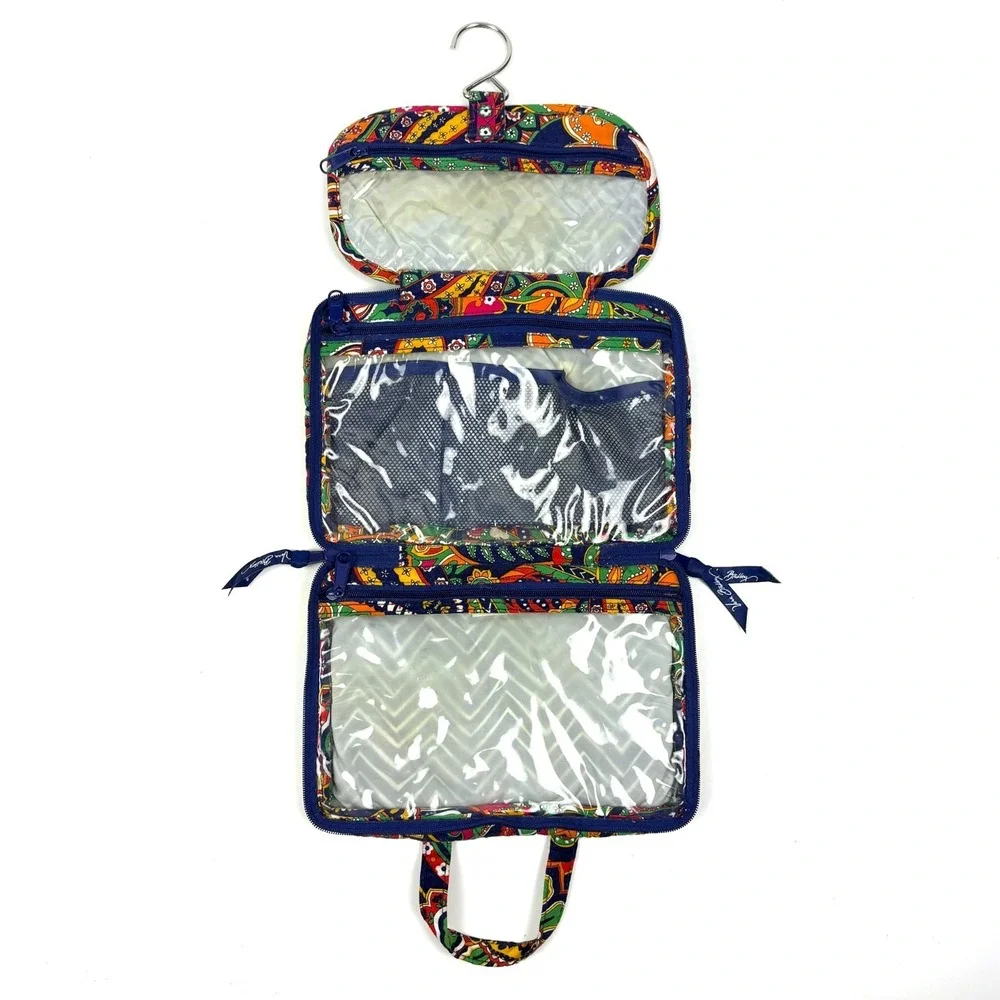 Vera Bradley Hanging Travel Organizer Venetian Paisley Blue Orange Fuscia Pockts